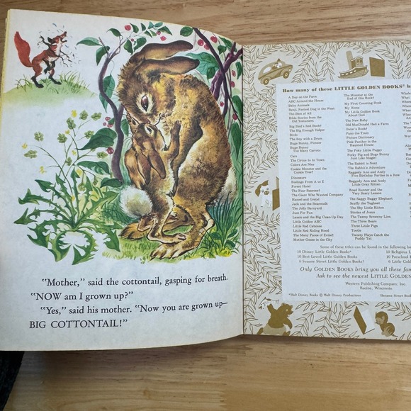 Little Golden Book Little Cottontail Vintage Childrens Book 1980 Edition - Picture 5 of 6